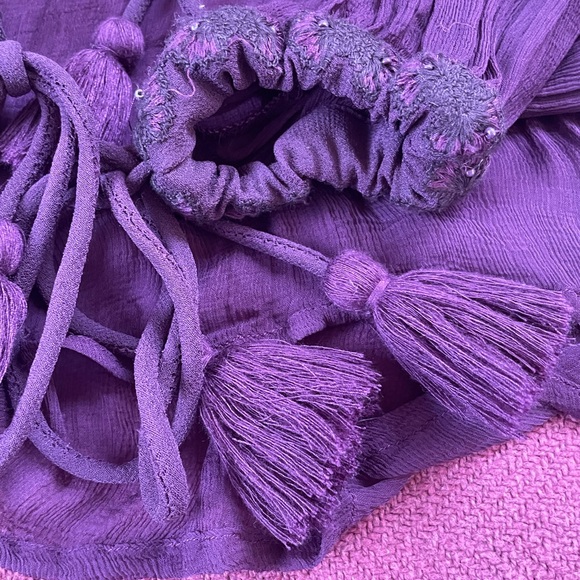 SOLD | Free People Retro Sheer Blouse in Dark Purple - SOLD - Picture 10 of 16